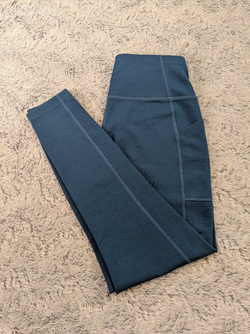 ibex Lizzi Leggings Tights Blue Merino Wool Size Small - Picture 3 of 8